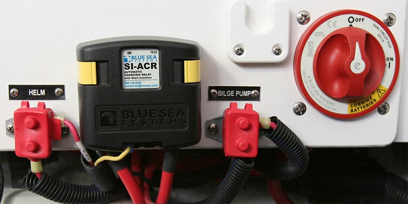 photo of a boat battery isolator switch